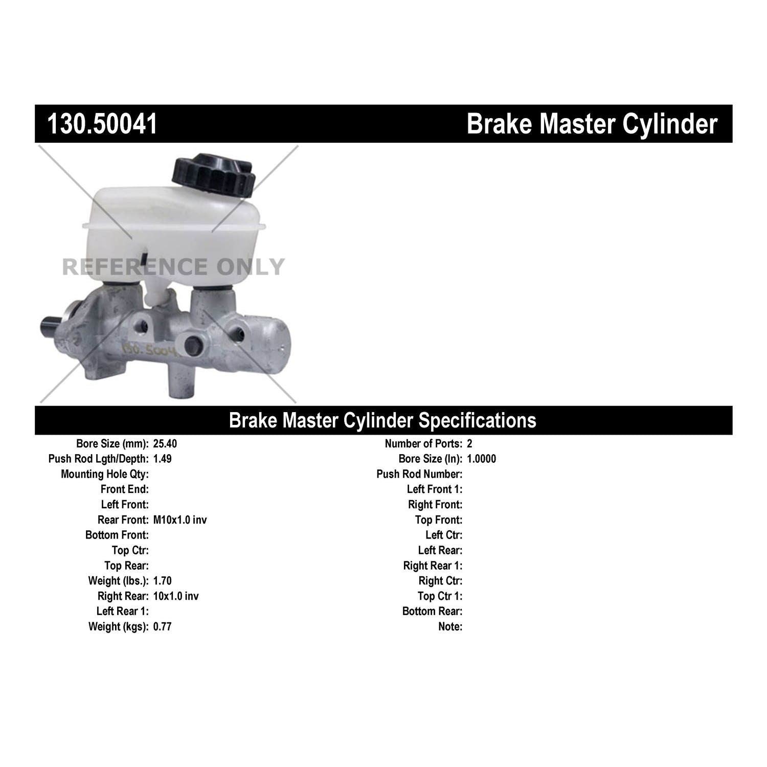 StopTech Premium Brake Master Cylinder 130.50041