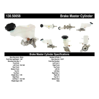 Centric Parts Brake Master Cylinder Premium 130.50058