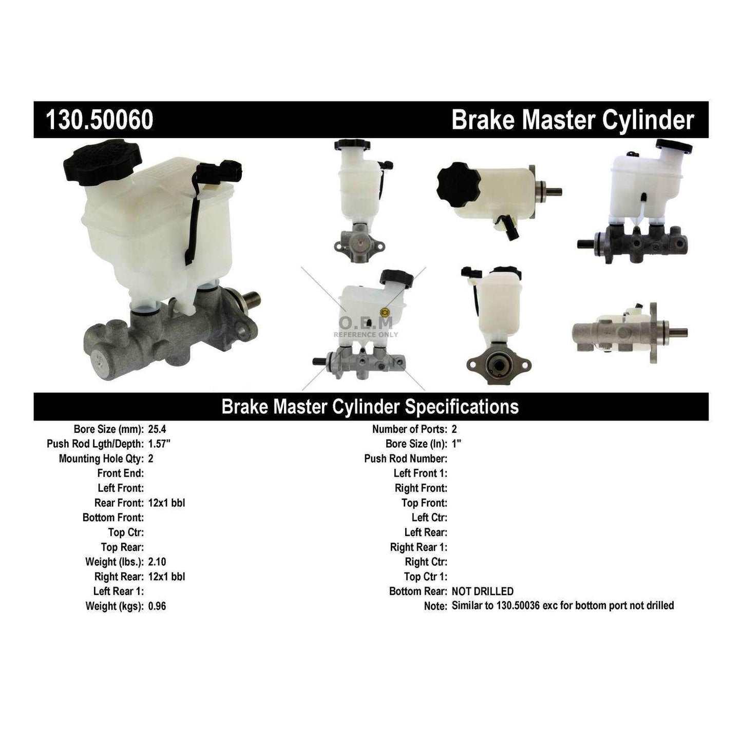 Centric Parts Brake Master Cylinder Premium 130.50060