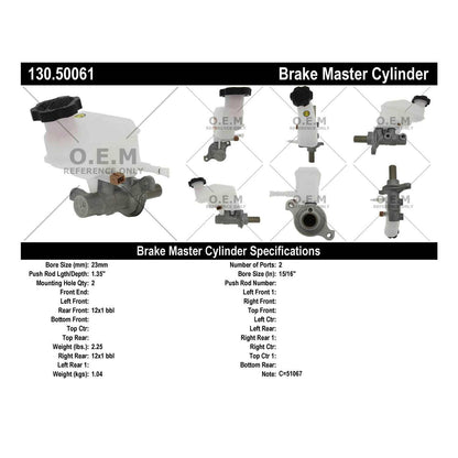 Centric Parts Brake Master Cylinder Premium 130.50061