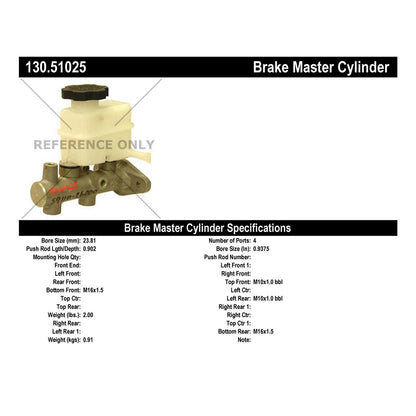 Centric Parts Brake Master Cylinder Premium for 2001-2005 Hyundai Santa Fe 130.51025
