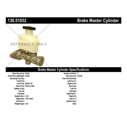 Centric Parts Brake Master Cylinder Premium for 2004-2006 Hyundai Elantra 130.51032
