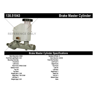 Centric Parts Premium Brake Master Cylinder 130.51043