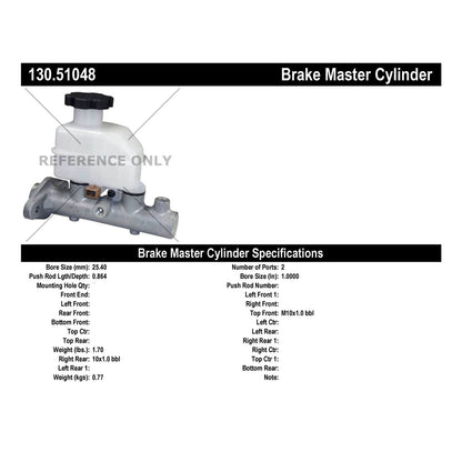 Centric Parts Premium Brake Master Cylinder 130.51048