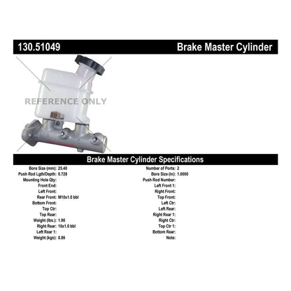 Centric Parts Premium Brake Master Cylinder 130.51049