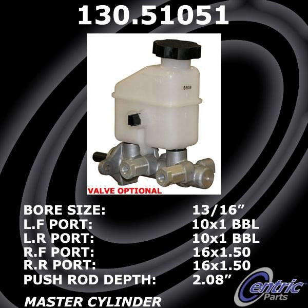 Centric Parts Brake Master Cylinder 130.51051