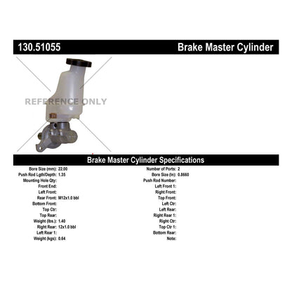 Centric Parts Brake Master Cylinder Premium with Reservoir for 2010-2012 Hyundai Santa Fe 2011-2013 Kia Sorento 130.51055