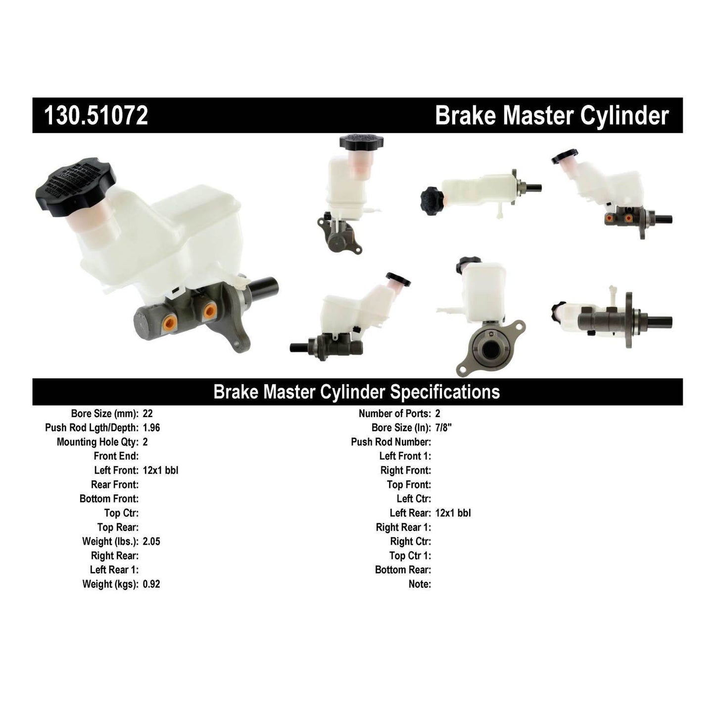 Centric Parts Brake Master Cylinder Premium for 2015-2019 Hyundai Sonata 2020-2016 Kia Optima 130.51072