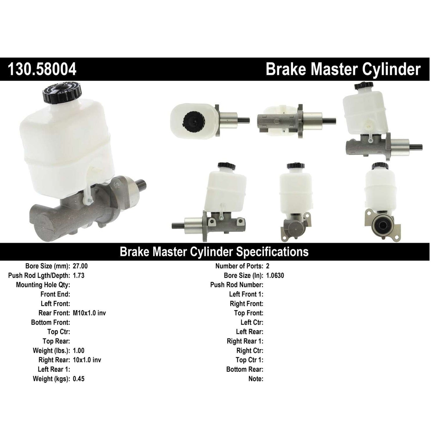 Centric Parts Brake Master Cylinder Premium for 2002-2005 Jeep Liberty 130.58004