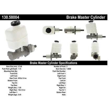 Centric Parts Brake Master Cylinder Premium for 2002-2005 Jeep Liberty 130.58004