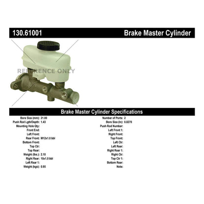 Centric Parts Premium Brake Master Cylinder 130.61001