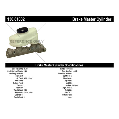 Centric Parts Premium Brake Master Cylinder 130.61002