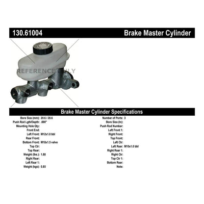 Centric Parts Brake Master Cylinder Premium for 1984-1994 Ford Tempo Mercury Topaz 130.61004