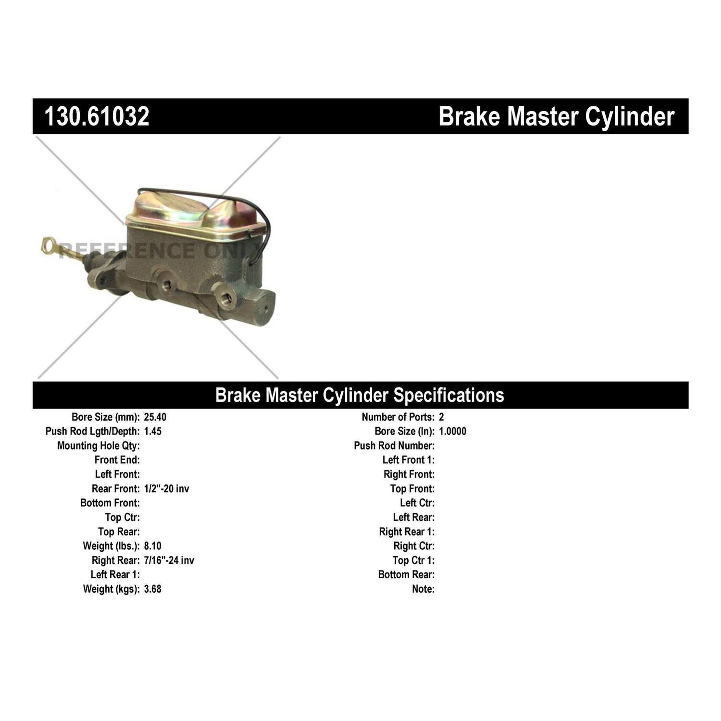 Stoptech Centric Premium Brake Master Cylinder 130.61032
