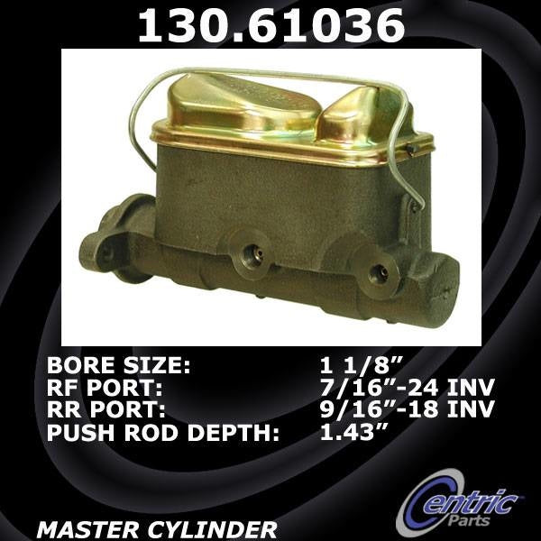 Centric Parts Brake Master Cylinder Premium for 1986-1985 Ford Mustang, 1984-1982 Lincoln Continental, Mark VII 1984 130.61036