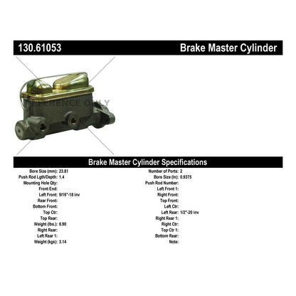 Centric Parts Premium Brake Master Cylinder for 1967-1968 Ford Country Sedan 130.61053