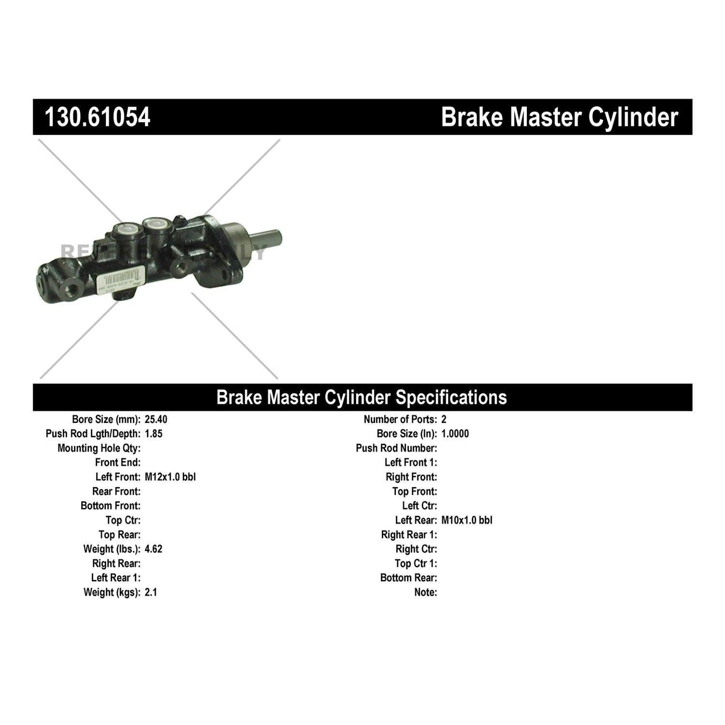 Centric Parts Premium Brake Master Cylinder for 1992-1994 Ford Crown Victoria, 1990-1995 Taurus 130.61054