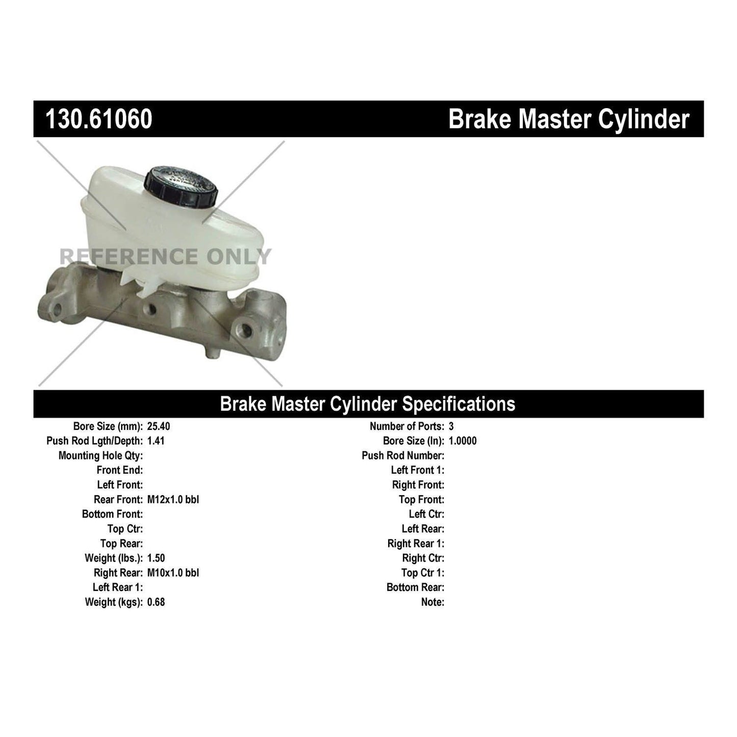 Centric Parts Brake Master Cylinder Premium for 1993 Ford Mustang 130.61060