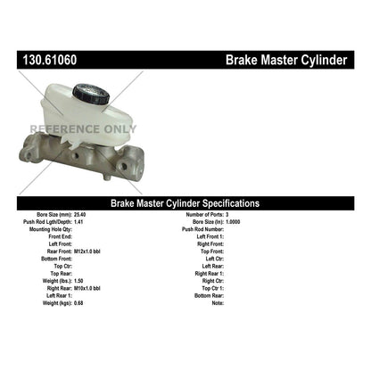 Centric Parts Brake Master Cylinder Premium for 1993 Ford Mustang 130.61060