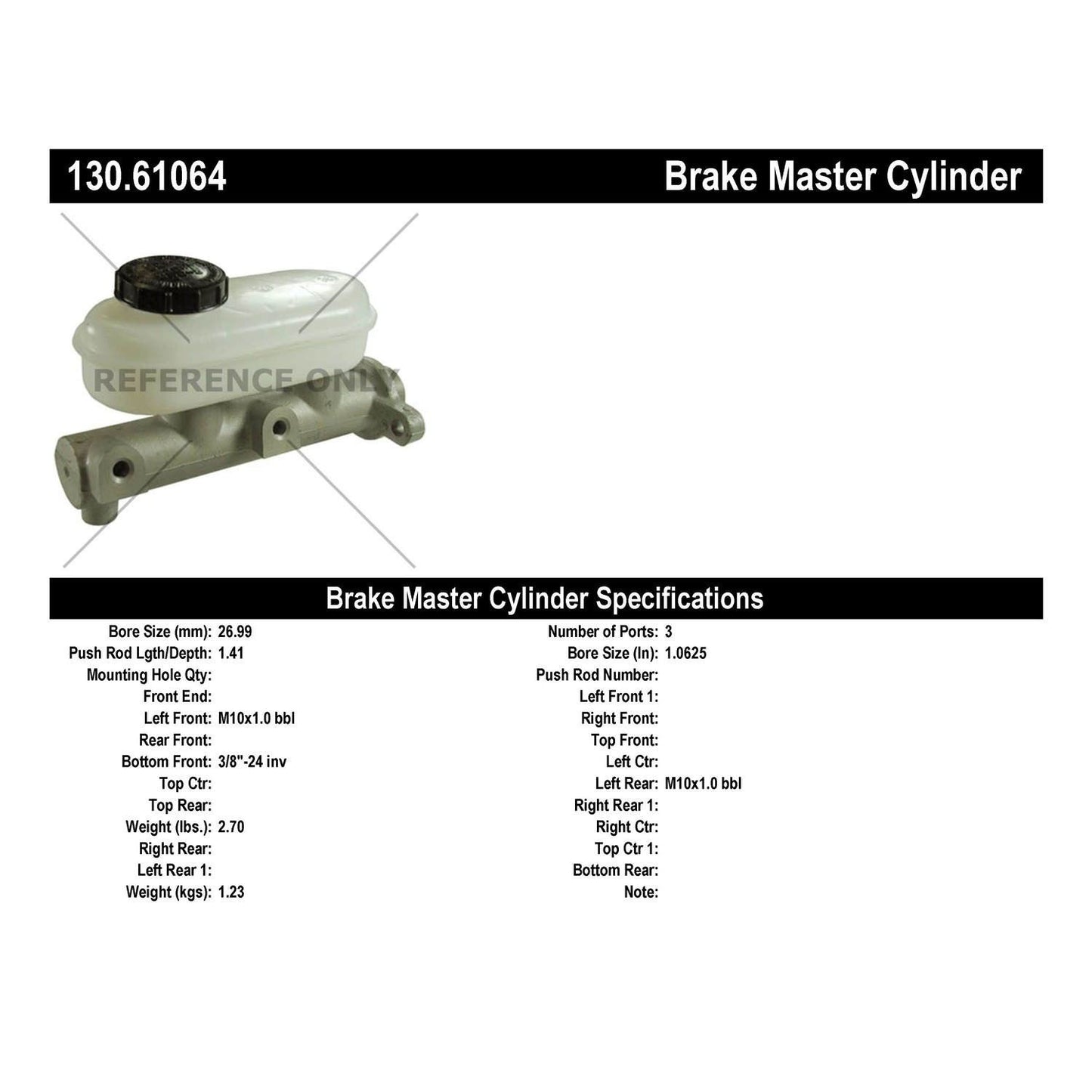 Centric Parts Brake Master Cylinder Premium for 1995-1997 Ford Windstar 130.61064