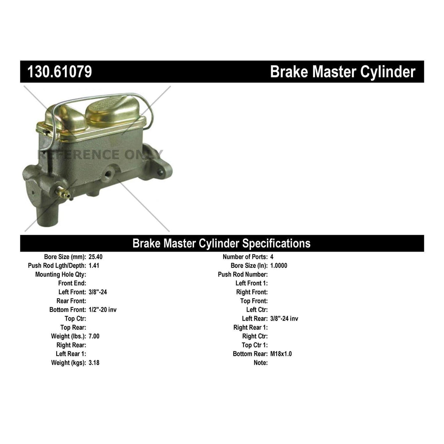 Stoptech Centric Premium Brake Master Cylinder 130.61079