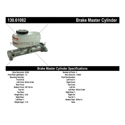 Centric Parts Premium Brake Master Cylinder 130.61082