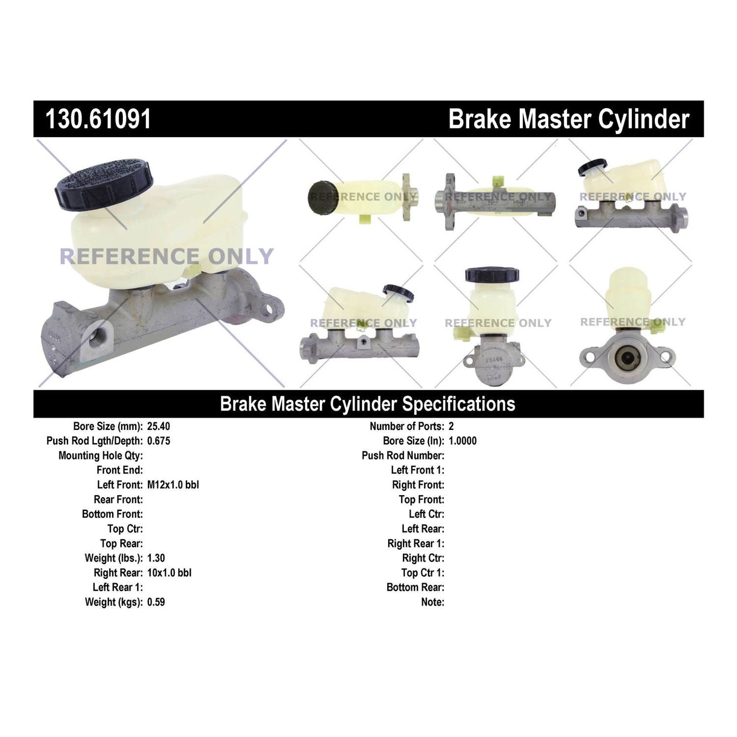 Stoptech Centric Premium Brake Master Cylinder 130.61091