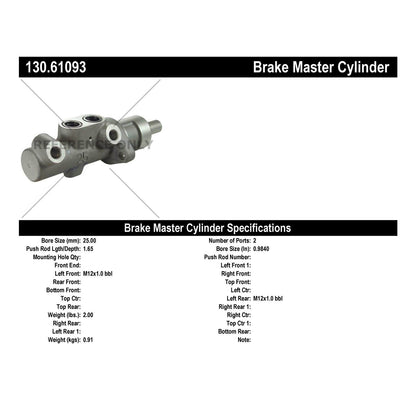 Centric Parts Brake Master Cylinder 130.61093