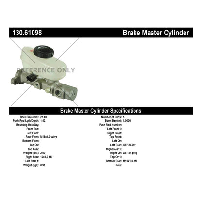 Centric Parts Premium Brake Master Cylinder 130.61098