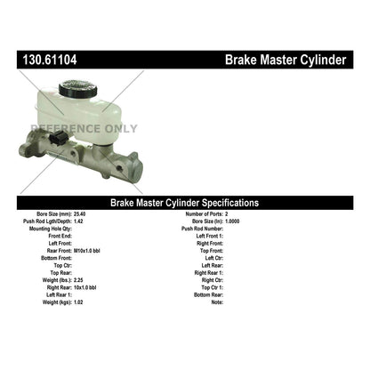 Centric Parts Premium Brake Master Cylinder 130.61104