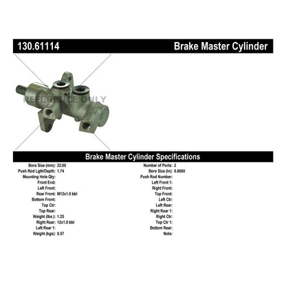 Centric Parts Brake Master Cylinder 130.61114