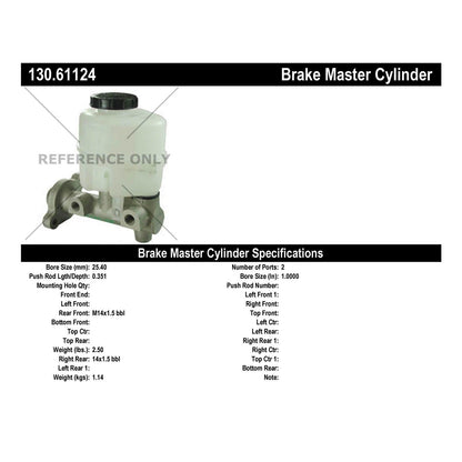 Centric Parts Premium Brake Master Cylinder 130.61124