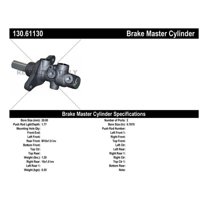 Centric Parts Brake Master Cylinder 130.61130