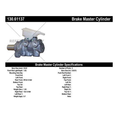 Centric Parts Brake Master Cylinder 130.61137