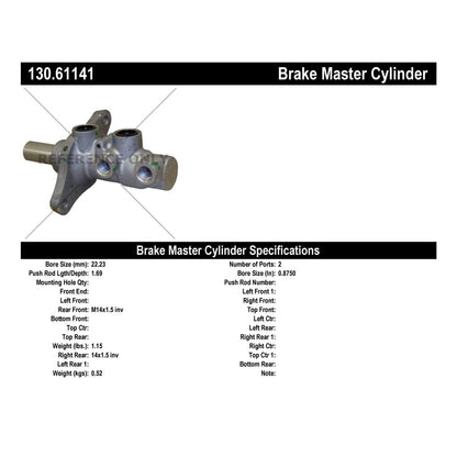 Centric Parts Brake Master Cylinder 130.61141