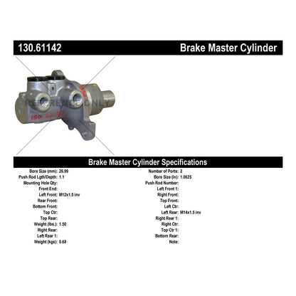 Centric Parts Brake Master Cylinder 130.61142