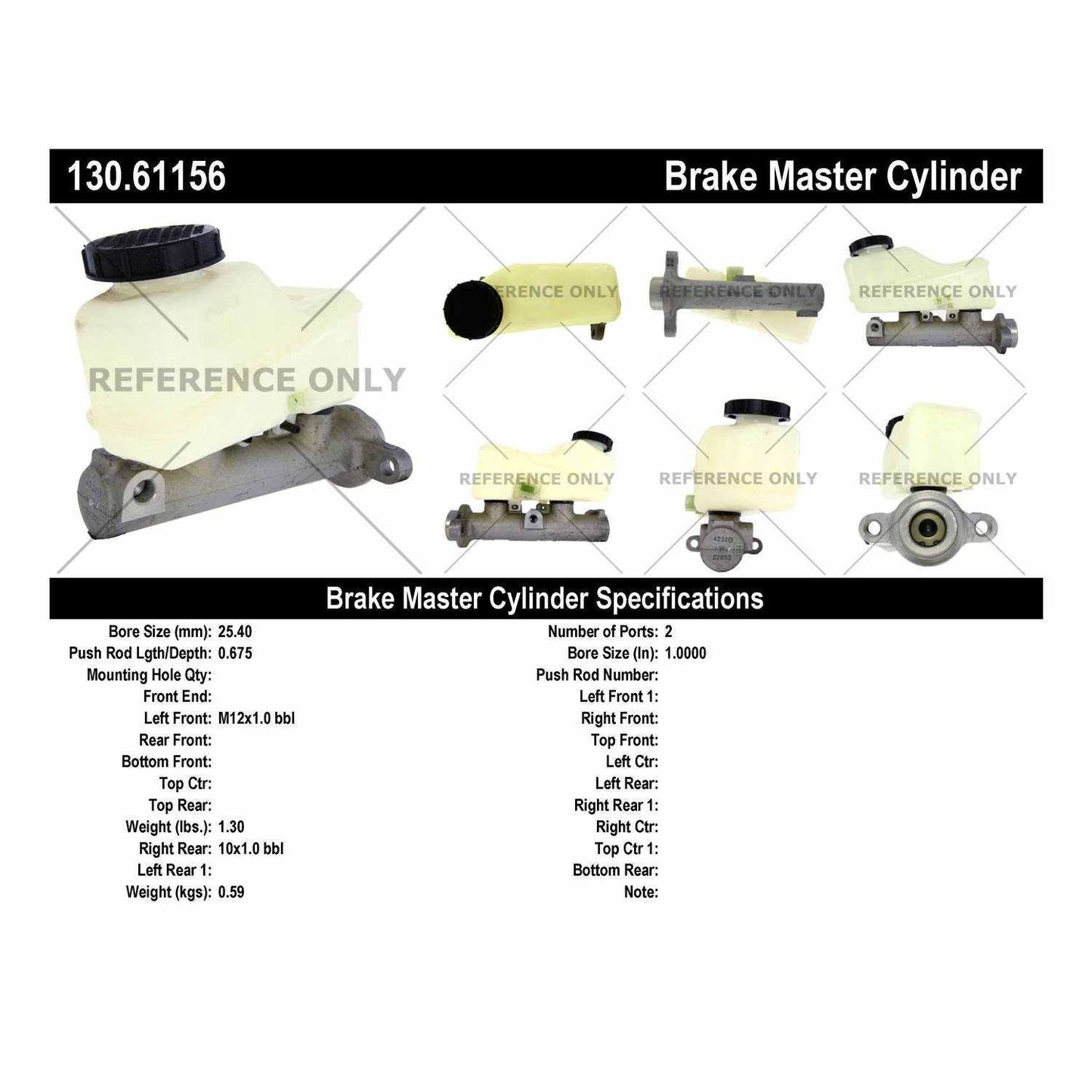Centric Parts Brake Master Cylinder 130.61156