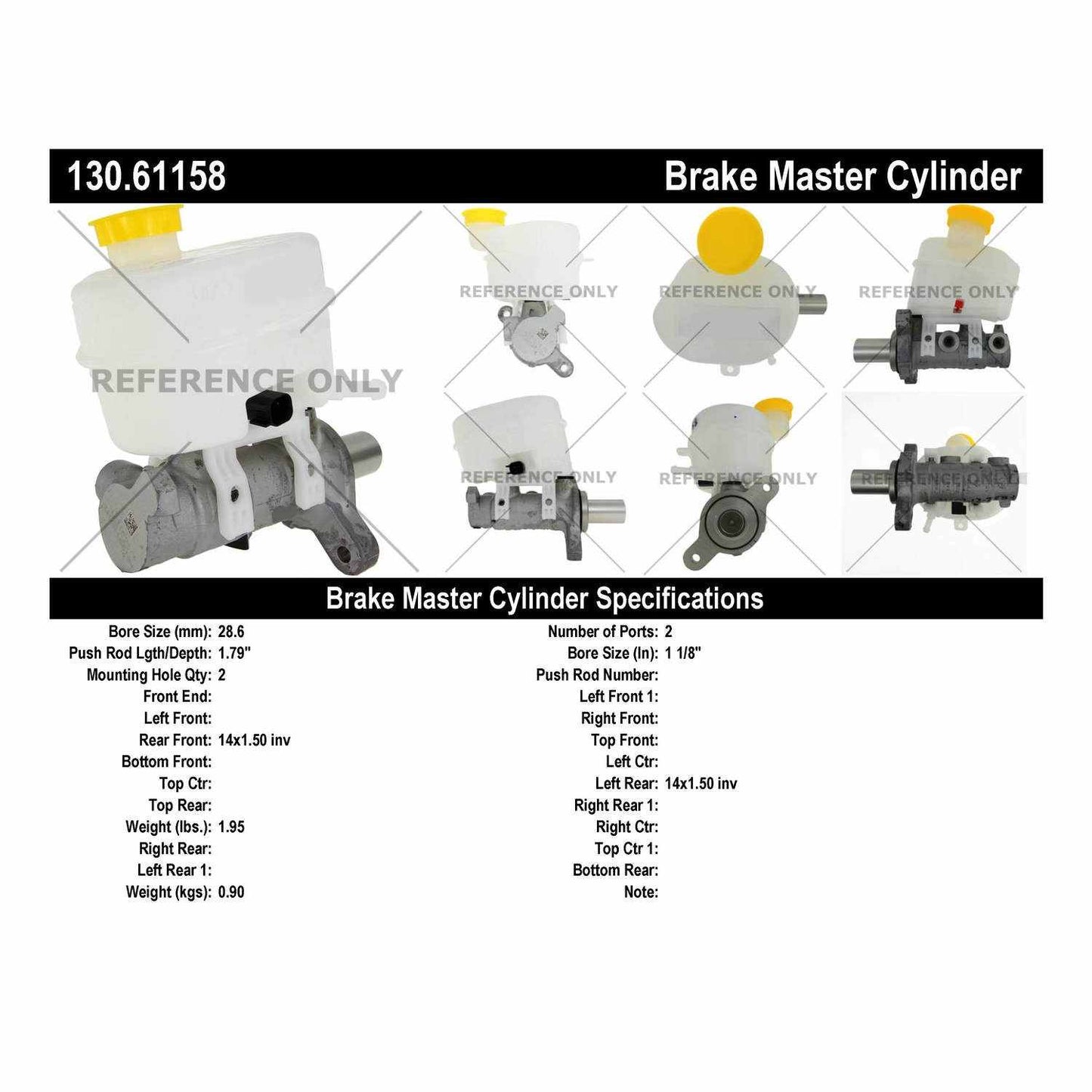 Centric Parts Premium Brake Master Cylinder 130.61158