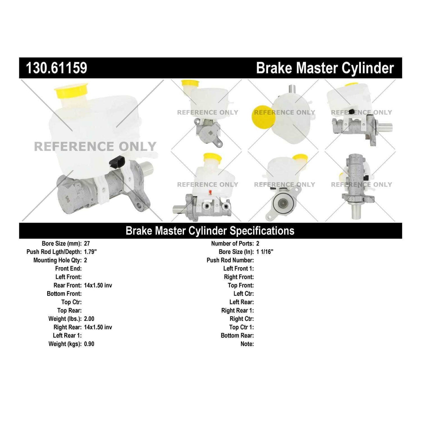 Centric Parts Brake Master Cylinder 130.61159