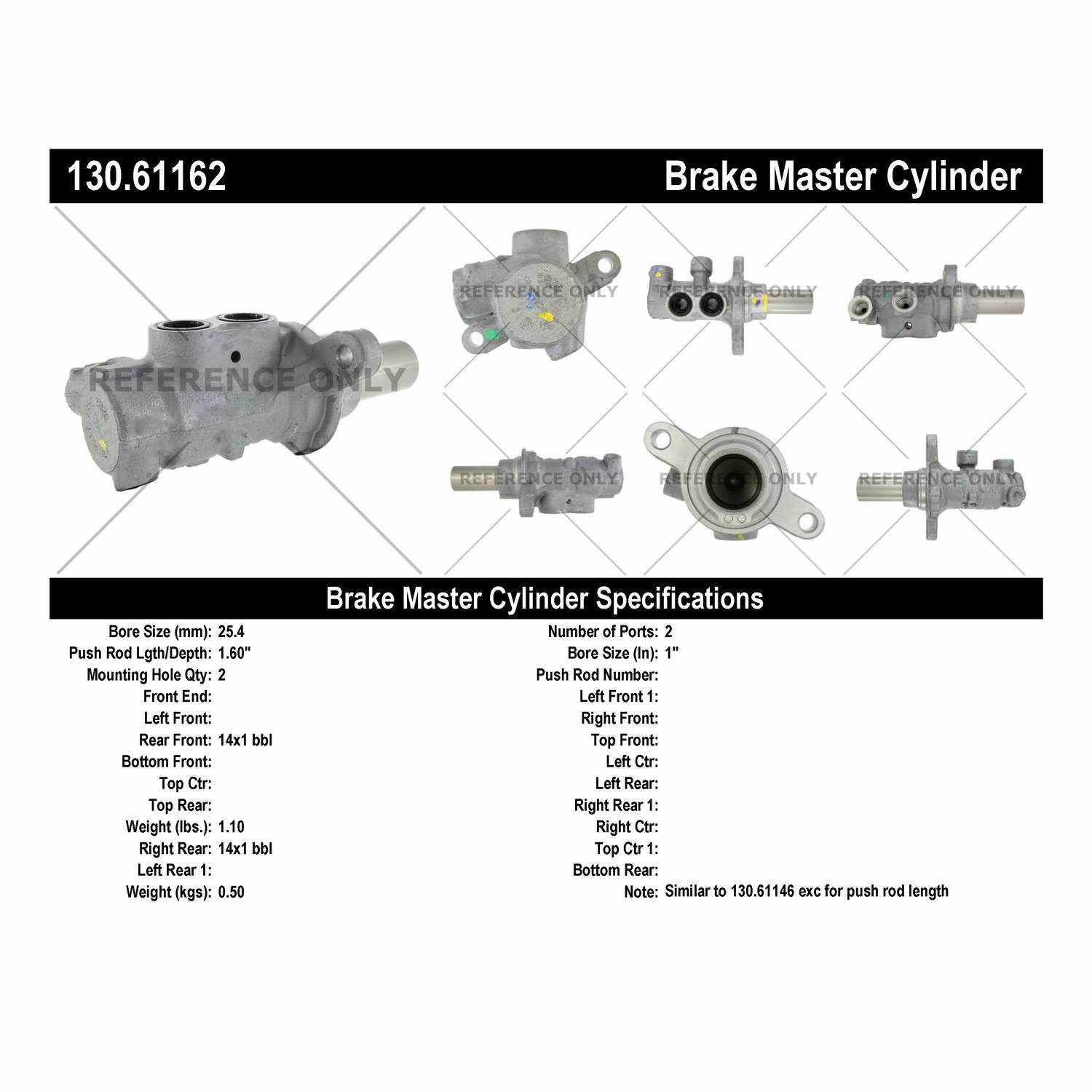 Centric Parts Premium Brake Master Cylinder 130.61162