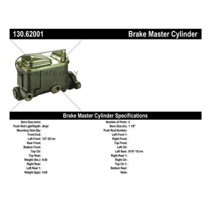 Stoptech Centric Premium Brake Master Cylinder 130.62001