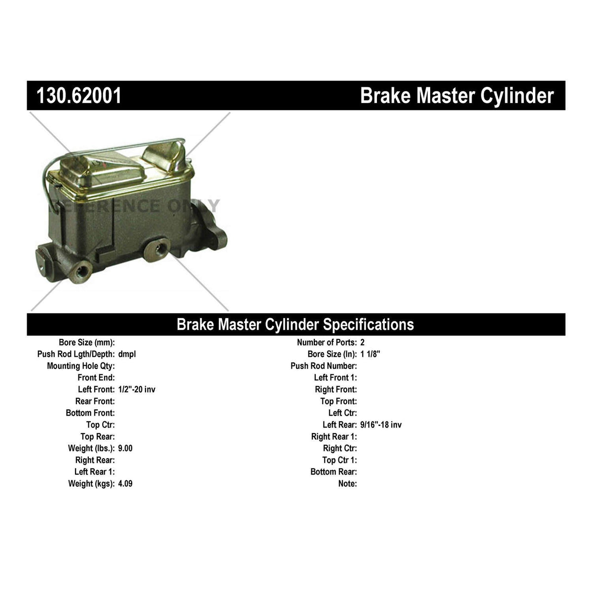 Stoptech Centric Premium Brake Master Cylinder 130.62001