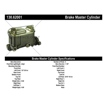 Stoptech Centric Premium Brake Master Cylinder 130.62001