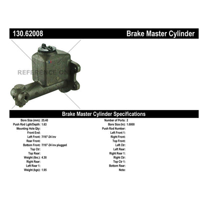 Centric Parts Brake Master Cylinder 130.62008