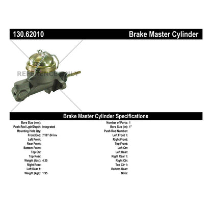 Stoptech Centric Premium Brake Master Cylinder 130.62010