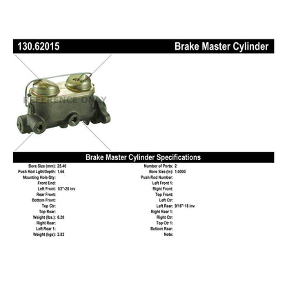 Centric Parts Premium Brake Master Cylinder 130.62015