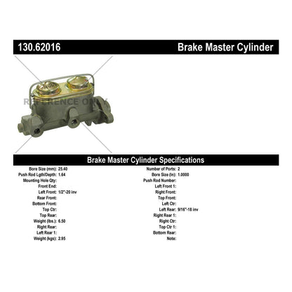 Centric Parts Premium Brake Master Cylinder 130.62016