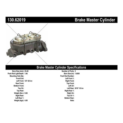 Centric Parts Brake Master Cylinder 130.62019
