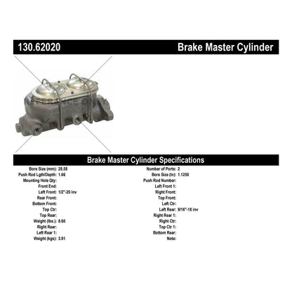 Centric Parts Premium Brake Master Cylinder 130.62020