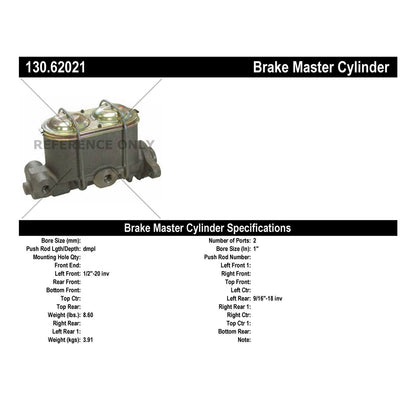 Centric Parts Premium Brake Master Cylinder 130.62021